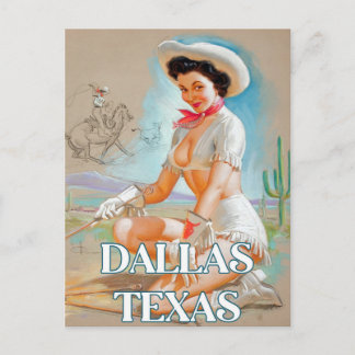Dallas Texas Pin Up Girl-vykort Vykort