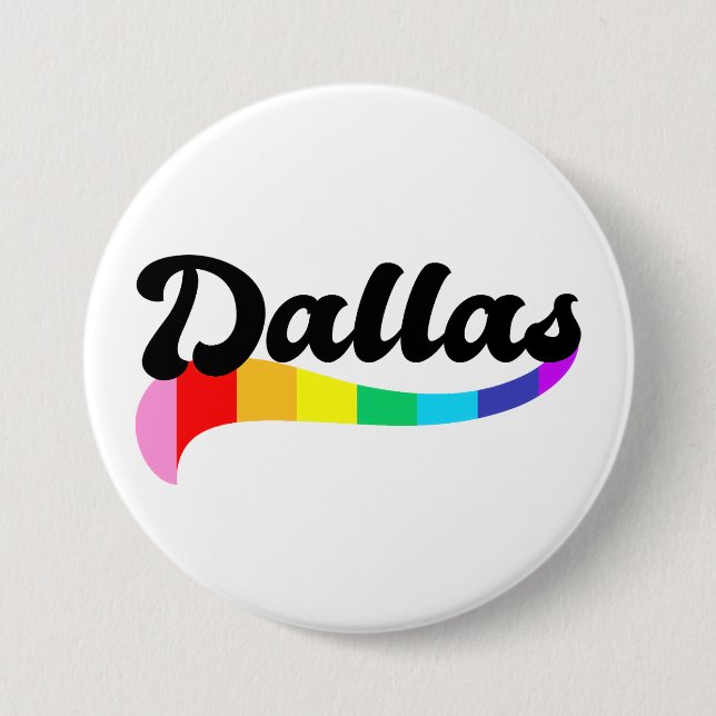 Dallas Texas regnbåge gay pride TX HBTQ rättighete Knapp (Framsida)