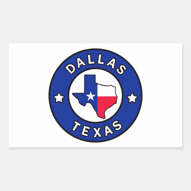Dallas Texas Rektangulärt Klistermärke (Framsida)