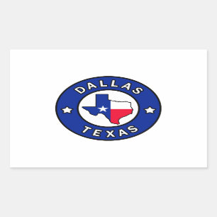 Dallas Texas Rektangulärt Klistermärke