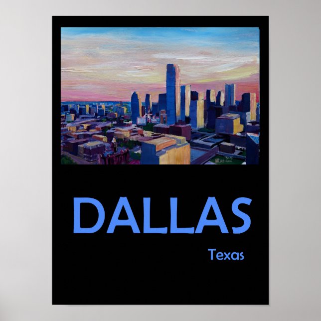 Dallas Texas Retro Travel Poster (Framsidan)