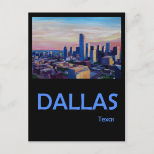 Dallas Texas Retro Travel Poster Vykort