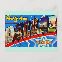 Dallas Texas Retro Välkomst Postkort Vykort