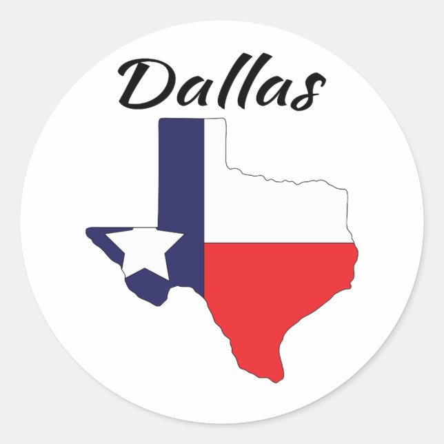Dallas - Texas Runt Klistermärke (Framsida)