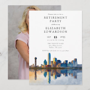 Dallas Texas Siluett Pensioneringsfest Foto Inbjudningar
