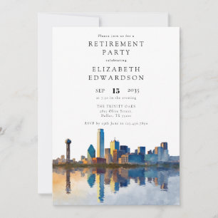 Dallas Texas Siluett Pensioneringsfest Inbjudningar