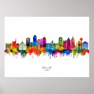 Dallas Texas Siluett Poster