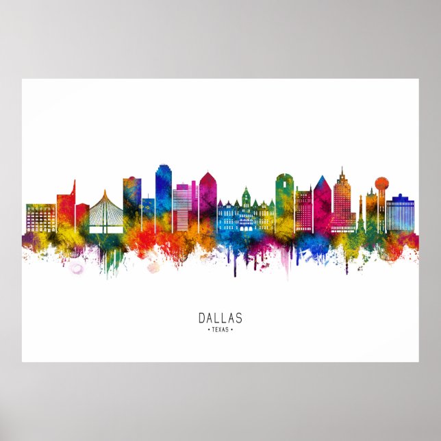 Dallas Texas Siluett Poster (Framsidan)