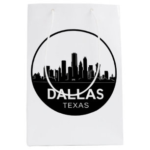 Dallas Texas Siluett Svart och Vitt Stadspanorama