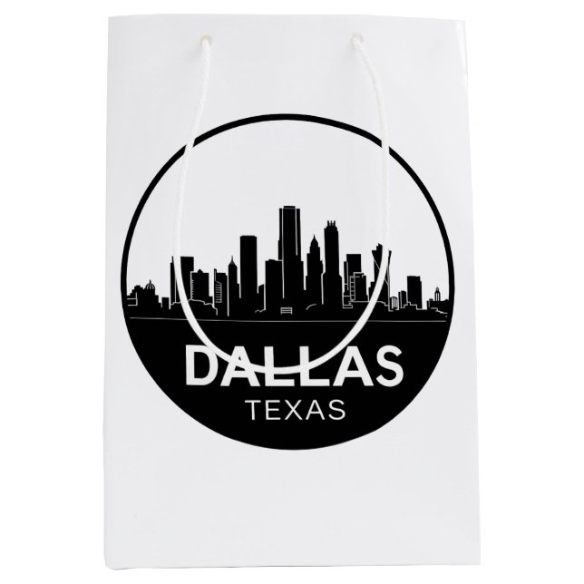 Dallas Texas Siluett Svart och Vitt Stadspanorama (Framsidan)