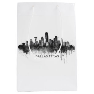 Dallas Texas Siluett Svart och Vitt Stadspanorama