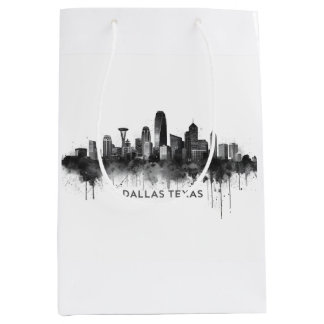 Dallas Texas Siluett Svart och Vitt Stadspanorama