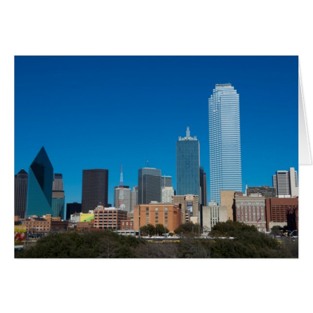 Dallas Texas siluett vid solnedgång Hälsningskort (Framsidan Horizontal)