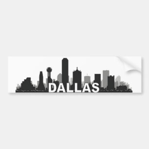 Dallas Texas Skyline Bumper Sticker Bildekal