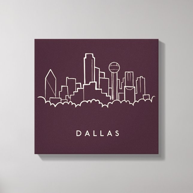 Dallas Texas Skyline Canvastryck (Framsida)