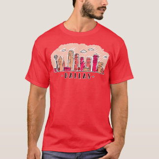Dallas Texas Skyline DFW TX City 4 T Shirt