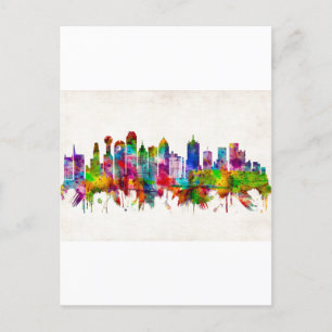 Dallas Texas Skyline Helg Vykort