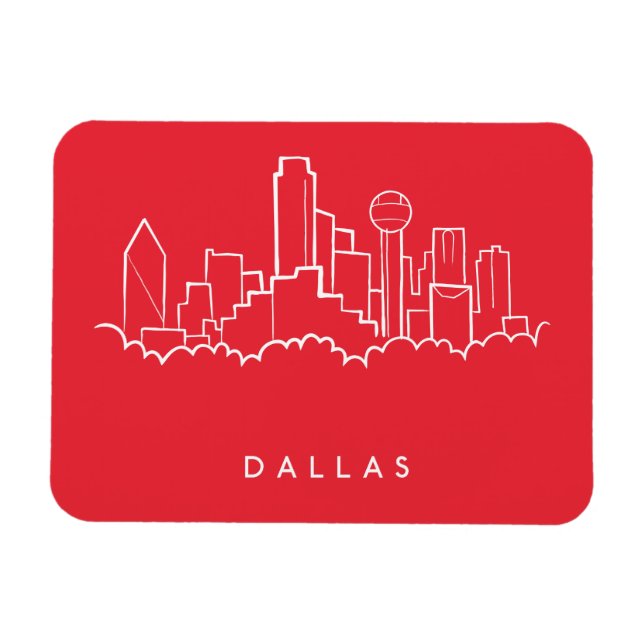 Dallas Texas Skyline Magnet (Horisontell)