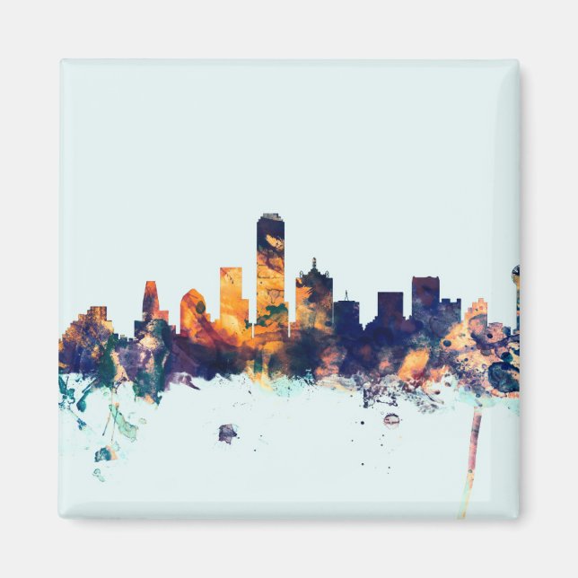 Dallas Texas Skyline Magnet (Framsidan)