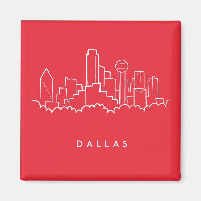 Dallas Texas Skyline Magnet (Framsidan)