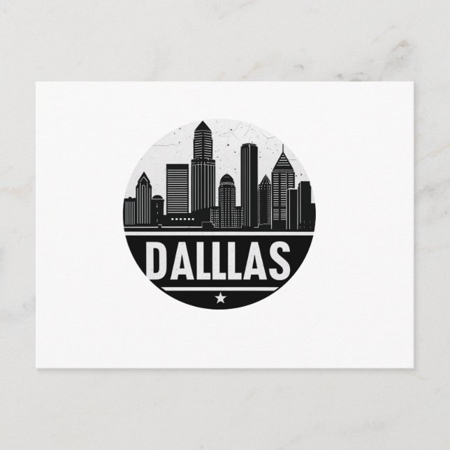 Dallas Texas Skyline Postcard Helg Vykort (Framsida)