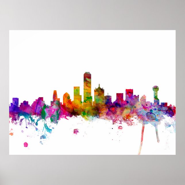 Dallas Texas Skyline Poster (Framsidan)