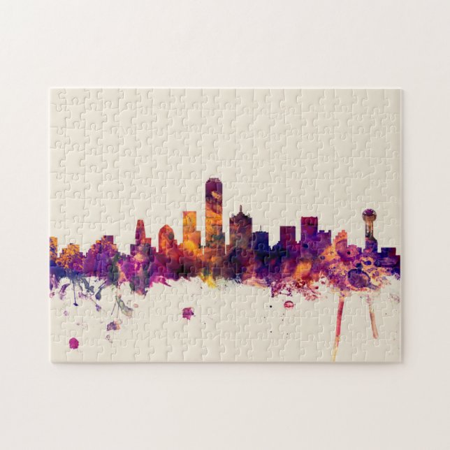 Dallas Texas Skyline Pussel (Horisontell)