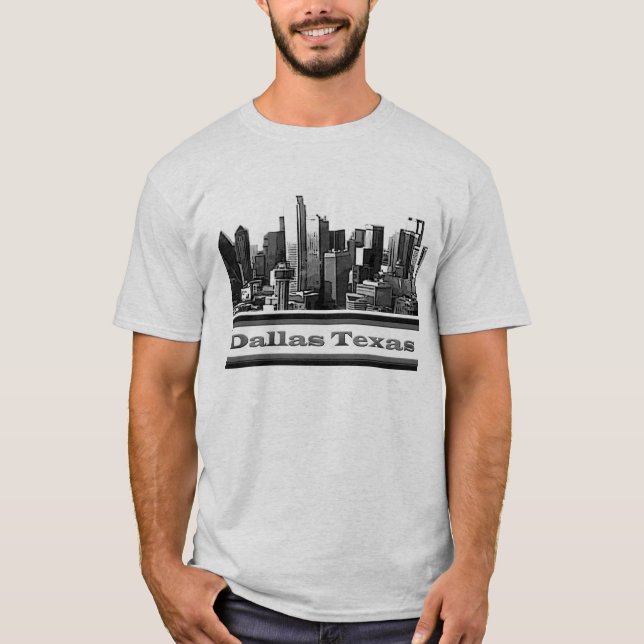 Dallas Texas Skyline T-shirt (Framsida)