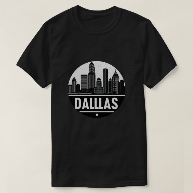 Dallas Texas Skyline T Shirt (Design framsida)