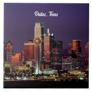 Dallas, Texas skyline vid dusk Kakelplatta