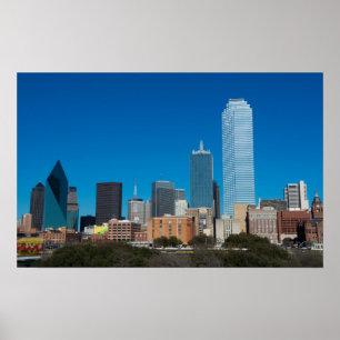 Dallas Texas skyline vid sunset Poster
