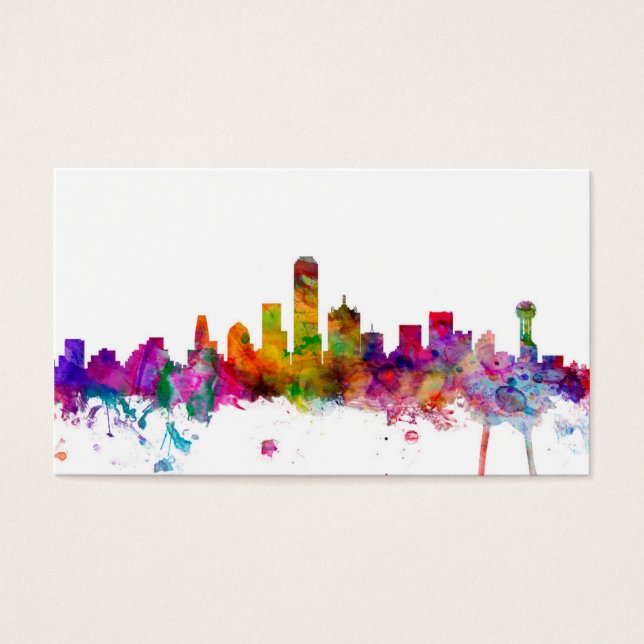 Dallas Texas Skyline Visitkort (Framsidan)