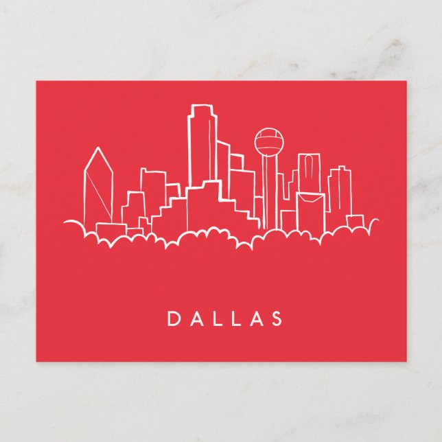 Dallas Texas Skyline Vykort (Framsida)