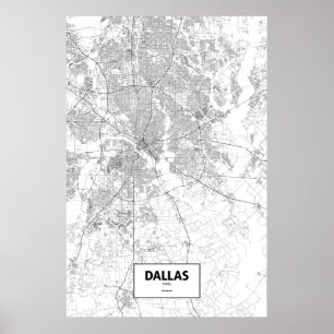 Dallas, Texas (svart på vitt) Poster