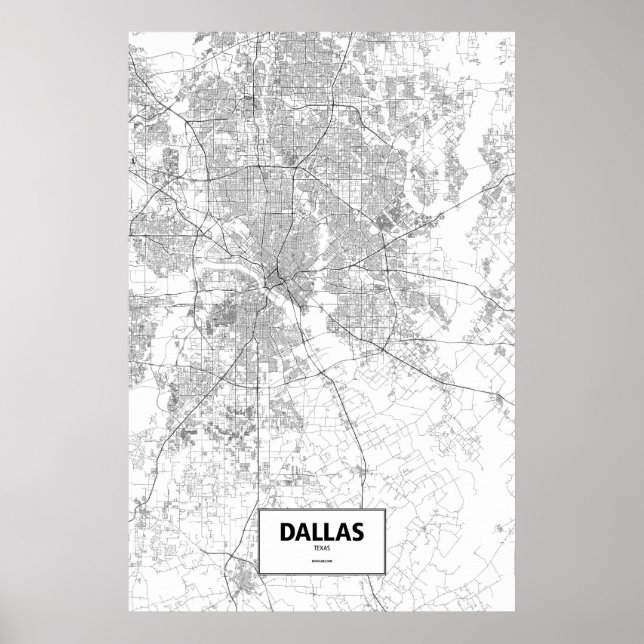Dallas, Texas (svart på vitt) Poster (Framsidan)