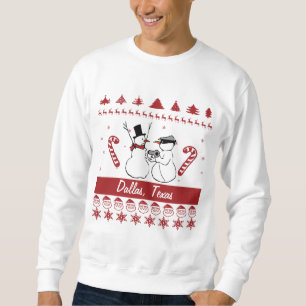 Dallas Texas Tacky Julafton Sweatshirt Snögubbe Ro