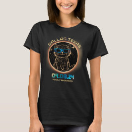 Dallas Texas Total Solar Eclipse 2024 Cat Lovers T Shirt
