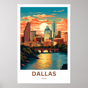 Dallas Texas Travel Print Poster