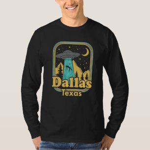 Dallas Texas Ufo Utomjording 80-tal Retro Delstat T Shirt