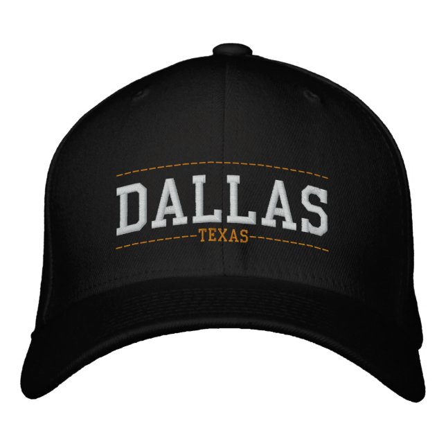 Dallas Texas USA Embroiderade Hats Broderad Keps (Framsida)