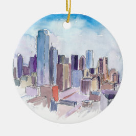 Dallas Texas USA horisont Julgransprydnad Keramik