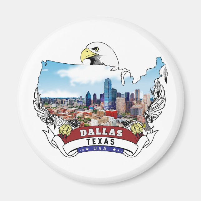 Dallas, Texas USA Örn Magnet (Framsidan)