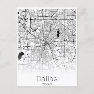Dallas Texas USA Travel City Road Karta Vykort