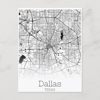 Dallas Texas USA Travel City Road Karta Vykort