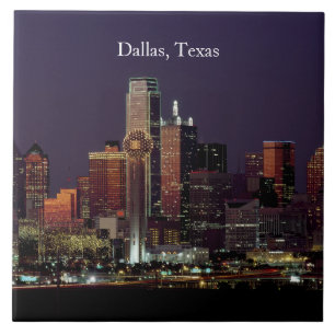 Dallas, Texas utsikt över skyline, Kakelplatta