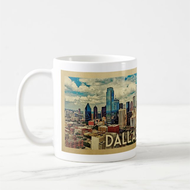 Dallas Texas Vintage resor Kaffemugg (Vänster)