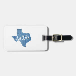 Dallas, Texas Wood Grain Bagagebricka