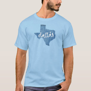 Dallas, Texas Wood Grain T Shirt