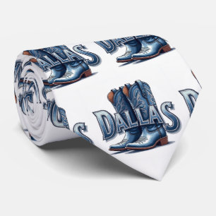 Dallas Text med Cowboy Boots Neck Tie Slips