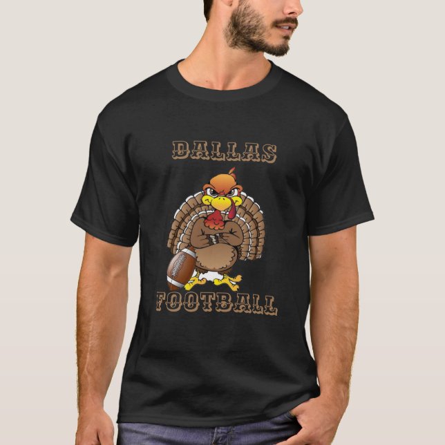 Dallas Thanksgiving Day Football Texas Distress  T Shirt (Framsida)